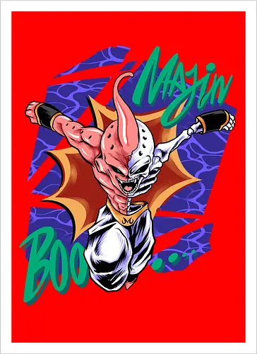candy monster act  - majinbuu, kidsbuu, villain, skeleton, skull, streetwear, artwear, cool - Kunstdruck