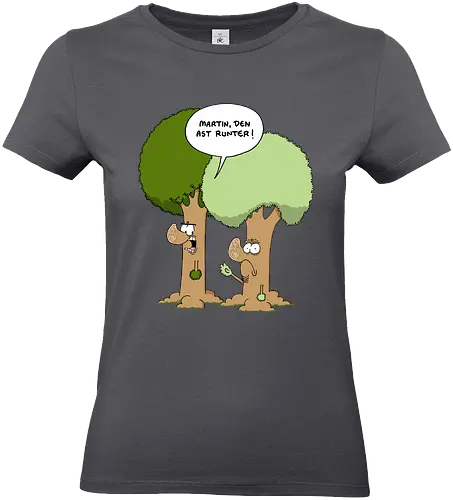 Den Ast runter - Baum, Bäume, Martin, Wald, Ruthe, Comic, Cartoon - Standard T-Shirt (Frauen)