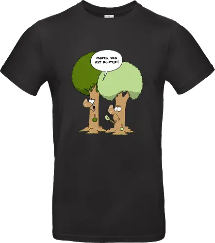 Den Ast runter - Baum, Bäume, Martin, Wald, Ruthe, Comic, Cartoon - Standard T-Shirt