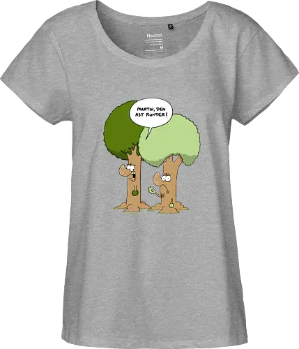Den Ast runter - Baum, Bäume, Martin, Wald, Ruthe, Comic, Cartoon - Fairtrade Girl Shirt