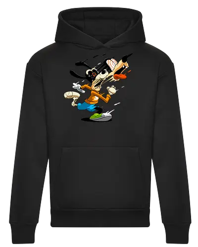 Freaky Tollpatschiger Hund - Cartoon Horror Underground Art - freaky tollpatschiger Hund Art, Cartoon Horror Underground, tollpatschiger Hund dunkles Shirt, Horror Cartoon Spiralaugen, Hund Skelett Gesicht Art, Goofy, dunkles oranges Pop Art, alternativer freaky Hund Charakter, verrückte Cartoon Mode, chaotischer Hund Streifen Art, Underground dunkles Geek, Horror Nostalgie klassischer Cartoon, Punk Hund Cartoon, alternative Cartoon Shirt, dunkle Retro Hund Art, chaotischer oranger Cartoon - Heavyweight Hoodie