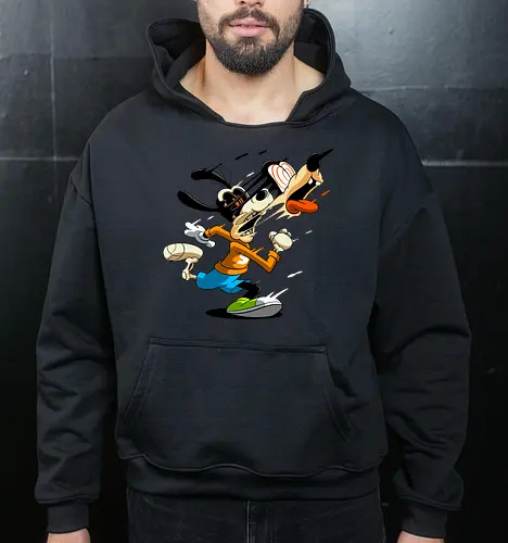 Freaky Tollpatschiger Hund - Cartoon Horror Underground Art - freaky tollpatschiger Hund Art, Cartoon Horror Underground, tollpatschiger Hund dunkles Shirt, Horror Cartoon Spiralaugen, Hund Skelett Gesicht Art, Goofy, dunkles oranges Pop Art, alternativer freaky Hund Charakter, verrückte Cartoon Mode, chaotischer Hund Streifen Art, Underground dunkles Geek, Horror Nostalgie klassischer Cartoon, Punk Hund Cartoon, alternative Cartoon Shirt, dunkle Retro Hund Art, chaotischer oranger Cartoon - Cropped Hoodie