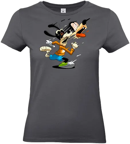 Freaky Tollpatschiger Hund - Cartoon Horror Underground Art - freaky tollpatschiger Hund Art, Cartoon Horror Underground, tollpatschiger Hund dunkles Shirt, Horror Cartoon Spiralaugen, Hund Skelett Gesicht Art, Goofy, dunkles oranges Pop Art, alternativer freaky Hund Charakter, verrückte Cartoon Mode, chaotischer Hund Streifen Art, Underground dunkles Geek, Horror Nostalgie klassischer Cartoon, Punk Hund Cartoon, alternative Cartoon Shirt, dunkle Retro Hund Art, chaotischer oranger Cartoon - Standard T-Shirt (Frauen)