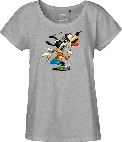 Freaky Tollpatschiger Hund - Cartoon Horror Underground Art - freaky tollpatschiger Hund Art, Cartoon Horror Underground, tollpatschiger Hund dunkles Shirt, Horror Cartoon Spiralaugen, Hund Skelett Gesicht Art, Goofy, dunkles oranges Pop Art, alternativer freaky Hund Charakter, verrückte Cartoon Mode, chaotischer Hund Streifen Art, Underground dunkles Geek, Horror Nostalgie klassischer Cartoon, Punk Hund Cartoon, alternative Cartoon Shirt, dunkle Retro Hund Art, chaotischer oranger Cartoon - Fairtrade Girl Shirt
