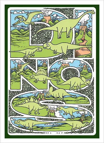 Dinos - Dinos, Dinosaurs - Kunstdruck