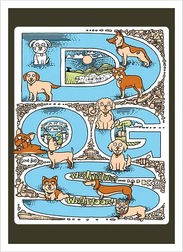 Dog vibes - Dogs - Kunstdruck