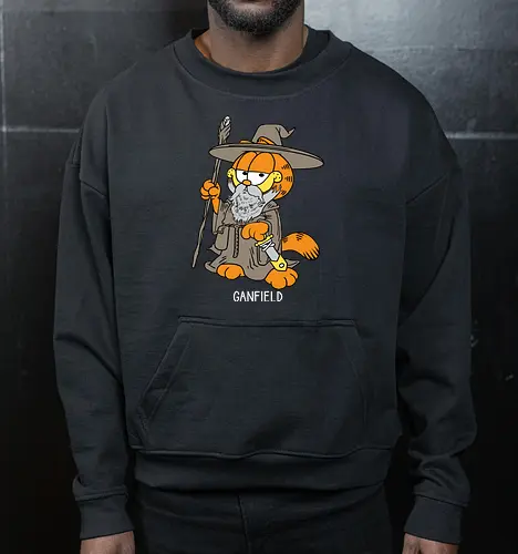 Ganfield - Orange Cat, Wizard, LOTR, Tolkien - Cropped Sweatshirt