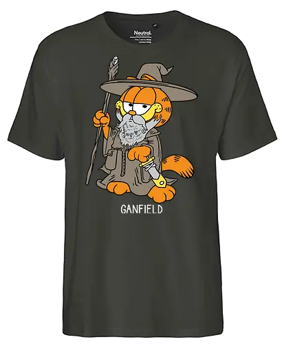 Ganfield - Orange Cat, Wizard, LOTR, Tolkien - Fairtrade T-Shirt