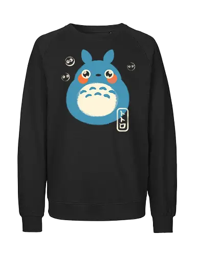 My Cute Neighbor - japanese, japan, anime, anime inspired, funny, fantasy, cute, cute creature, animals, spirit, forest spirit, cute, whimsical, kawaii, movie - Fairtrade Sweatshirt