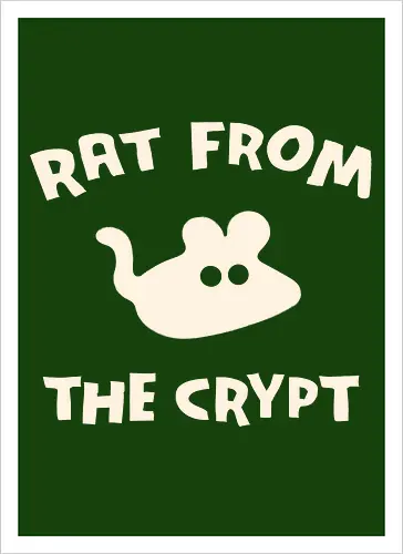 Rat From The Crypt - horror, halloween, creepy, scary, rat, maouse, animals, pets, spooky, retro, punk, funny, dark humor, cute - Kunstdruck