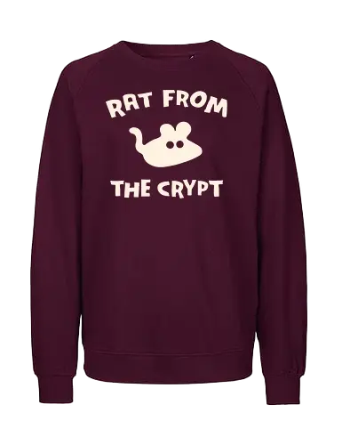 Rat From The Crypt - horror, halloween, creepy, scary, rat, maouse, animals, pets, spooky, retro, punk, funny, dark humor, cute - Fairtrade Sweatshirt