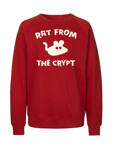 Rat From The Crypt - horror, halloween, creepy, scary, rat, maouse, animals, pets, spooky, retro, punk, funny, dark humor, cute - Fairtrade Sweatshirt