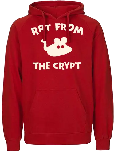 Rat From The Crypt - horror, halloween, creepy, scary, rat, maouse, animals, pets, spooky, retro, punk, funny, dark humor, cute - Fairtrade Hoodie