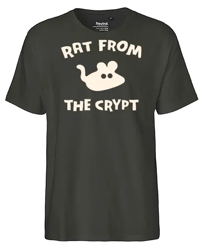 Rat From The Crypt - horror, halloween, creepy, scary, rat, maouse, animals, pets, spooky, retro, punk, funny, dark humor, cute - Fairtrade T-Shirt