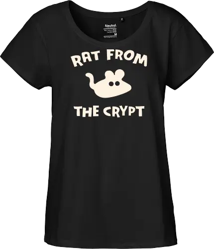 Rat From The Crypt - horror, halloween, creepy, scary, rat, maouse, animals, pets, spooky, retro, punk, funny, dark humor, cute - Fairtrade Girl Shirt