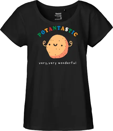 Potantastic - potato, veggie, vegans, potato pun, funny, food, foodie, cute, kawaii, vegetables, vegan, cottagecore - Fairtrade Girl Shirt