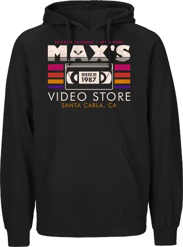 Santa Carla Video Club - 80s movies, 80s, bats, betamax, cult horror, geek, halloween, horror, nostalgia, old school, retro, santa carla, vampire, vhs, vintage - Fairtrade Hoodie