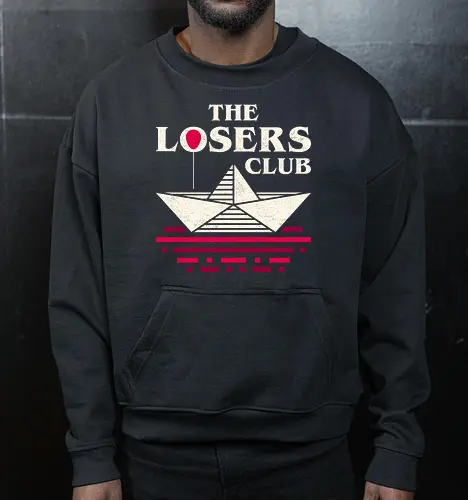 The Unpopular Club - horror, 90s, childhood, creepy, geek, halloween, misfit, nerd, nostalgia, old school, outsiders, retro, spooky, vintage, weird - Cropped Sweatshirt