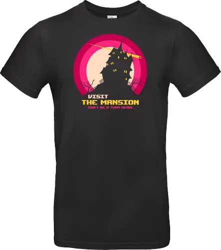 Visit The Mansion - mansion, nerd, nostalgia, old school, retro computer, spooky, video game, vintage computer, retro gaming, 8 bit, 80s, gamer, geek, halloween, haunted - Standard T-Shirt