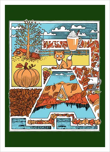 I love fall - Fall, Autumn - Kunstdruck
