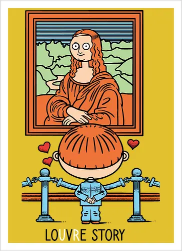 Louvre story - Louvre, Museum, Mona Lisa, Love - Kunstdruck