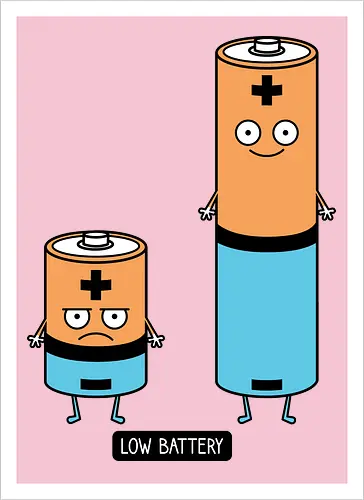 Low battery - Battery - Kunstdruck