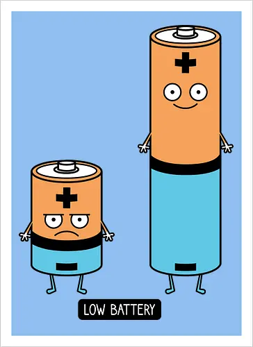 Low battery - Battery - Kunstdruck