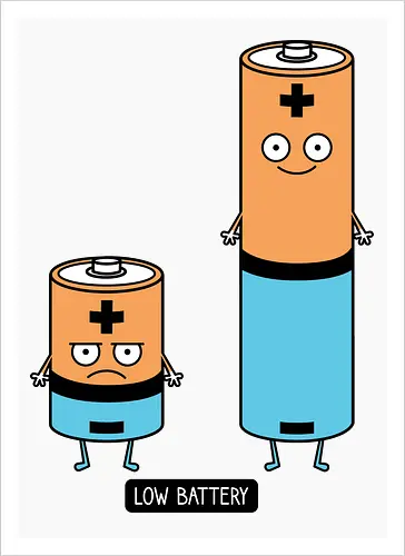 Low battery - Battery - Kunstdruck