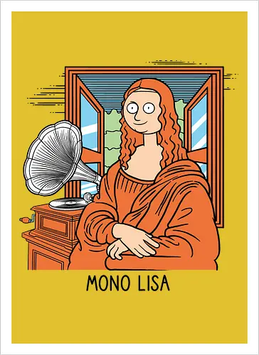 Mono Lisa - Music, Mono, Mona Lisa, Gramophone - Kunstdruck