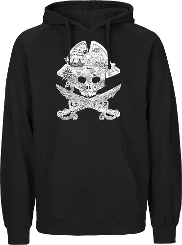 Pirate doodling - Pirate, Doodling, Skull, Pirate symbol - Fairtrade Hoodie