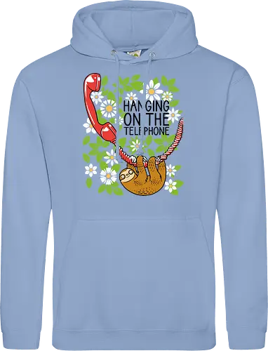 Hanging on the Telephone - Sloth, Telephone, Hanging, Animals - Standard Hoodie