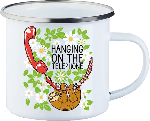 Hanging on the Telephone - Sloth, Telephone, Hanging, Animals - Emailletasse