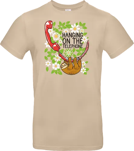 Hanging on the Telephone - Sloth, Telephone, Hanging, Animals - Standard T-Shirt