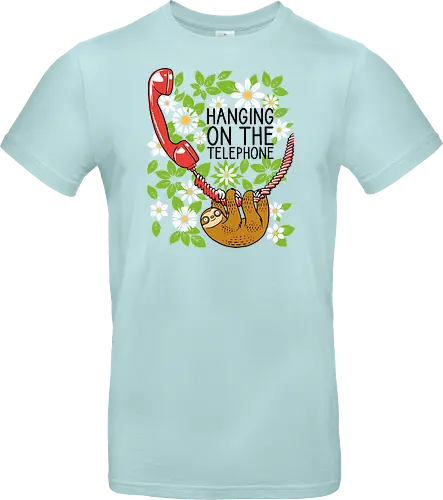 Hanging on the Telephone - Sloth, Telephone, Hanging, Animals - Standard T-Shirt