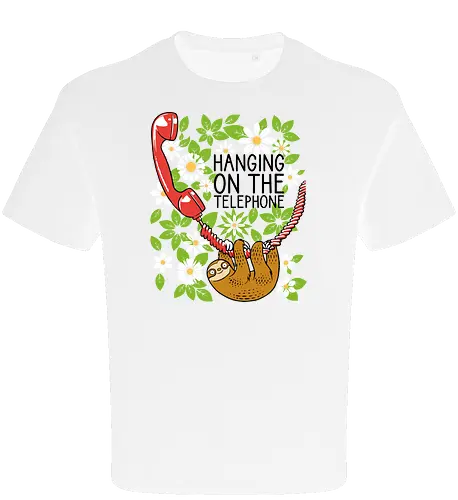 Hanging on the Telephone - Sloth, Telephone, Hanging, Animals - Oversize T-Shirt