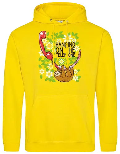 Hanging on the Telephone - Sloth, Telephone, Hanging, Animals - Standard Hoodie