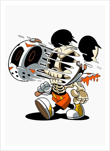 Skelett-Maus Slasher - Halloween Horror Cartoon Kunst - Mickey freaky art, estampa geek horror, Disney scary art, camiseta geek Halloween, Cartoon Horror Slasher, Halloween Terror Druck, freaky Maus Horror, Underground Slasher Kunst, Skelett Cartoon Halloween, Geek Terror Druck, klassischer Horror Cartoon, Pop Art Slasher, Horror Halloween Charakter, Cartoon Dark Art, Skelett Maus Horror, Eishockeymaske Cartoon, Slasher Cartoon Kunst, blutiges Messer Cartoon, Halloween Geek Kunst, Mickey Mouse horror, Jason Voorhees Disney, Mickey Halloween skeleton, Disney horror art, Sexta-Feira 13, Mickey zumbi, arte geek terror, camiseta horror Disney, Mickey Mouse Jason mask, cartoon horror, slasher art, cultura pop terror, Mickey Mouse esqueleto, Disney Halloween, Jason Voorhees mask, horror cartoon Disney - Kunstdruck
