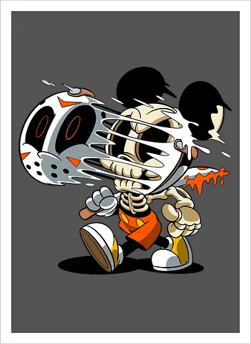 Skelett-Maus Slasher - Halloween Horror Cartoon Kunst - Mickey freaky art, estampa geek horror, Disney scary art, camiseta geek Halloween, Cartoon Horror Slasher, Halloween Terror Druck, freaky Maus Horror, Underground Slasher Kunst, Skelett Cartoon Halloween, Geek Terror Druck, klassischer Horror Cartoon, Pop Art Slasher, Horror Halloween Charakter, Cartoon Dark Art, Skelett Maus Horror, Eishockeymaske Cartoon, Slasher Cartoon Kunst, blutiges Messer Cartoon, Halloween Geek Kunst, Mickey Mouse horror, Jason Voorhees Disney, Mickey Halloween skeleton, Disney horror art, Sexta-Feira 13, Mickey zumbi, arte geek terror, camiseta horror Disney, Mickey Mouse Jason mask, cartoon horror, slasher art, cultura pop terror, Mickey Mouse esqueleto, Disney Halloween, Jason Voorhees mask, horror cartoon Disney - Kunstdruck