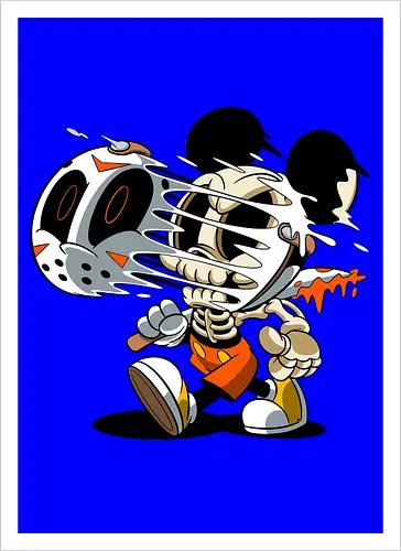 Skelett-Maus Slasher - Halloween Horror Cartoon Kunst - Mickey freaky art, estampa geek horror, Disney scary art, camiseta geek Halloween, Cartoon Horror Slasher, Halloween Terror Druck, freaky Maus Horror, Underground Slasher Kunst, Skelett Cartoon Halloween, Geek Terror Druck, klassischer Horror Cartoon, Pop Art Slasher, Horror Halloween Charakter, Cartoon Dark Art, Skelett Maus Horror, Eishockeymaske Cartoon, Slasher Cartoon Kunst, blutiges Messer Cartoon, Halloween Geek Kunst, Mickey Mouse horror, Jason Voorhees Disney, Mickey Halloween skeleton, Disney horror art, Sexta-Feira 13, Mickey zumbi, arte geek terror, camiseta horror Disney, Mickey Mouse Jason mask, cartoon horror, slasher art, cultura pop terror, Mickey Mouse esqueleto, Disney Halloween, Jason Voorhees mask, horror cartoon Disney - Kunstdruck