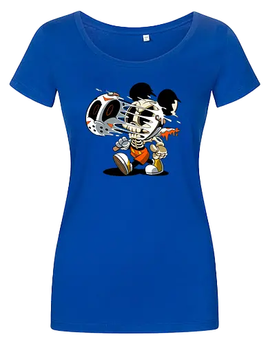 Skelett-Maus Slasher - Halloween Horror Cartoon Kunst - Mickey freaky art, estampa geek horror, Disney scary art, camiseta geek Halloween, Cartoon Horror Slasher, Halloween Terror Druck, freaky Maus Horror, Underground Slasher Kunst, Skelett Cartoon Halloween, Geek Terror Druck, klassischer Horror Cartoon, Pop Art Slasher, Horror Halloween Charakter, Cartoon Dark Art, Skelett Maus Horror, Eishockeymaske Cartoon, Slasher Cartoon Kunst, blutiges Messer Cartoon, Halloween Geek Kunst, Mickey Mouse horror, Jason Voorhees Disney, Mickey Halloween skeleton, Disney horror art, Sexta-Feira 13, Mickey zumbi, arte geek terror, camiseta horror Disney, Mickey Mouse Jason mask, cartoon horror, slasher art, cultura pop terror, Mickey Mouse esqueleto, Disney Halloween, Jason Voorhees mask, horror cartoon Disney - Damen T-Shirt