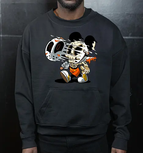 Skelett-Maus Slasher - Halloween Horror Cartoon Kunst - Mickey freaky art, estampa geek horror, Disney scary art, camiseta geek Halloween, Cartoon Horror Slasher, Halloween Terror Druck, freaky Maus Horror, Underground Slasher Kunst, Skelett Cartoon Halloween, Geek Terror Druck, klassischer Horror Cartoon, Pop Art Slasher, Horror Halloween Charakter, Cartoon Dark Art, Skelett Maus Horror, Eishockeymaske Cartoon, Slasher Cartoon Kunst, blutiges Messer Cartoon, Halloween Geek Kunst, Mickey Mouse horror, Jason Voorhees Disney, Mickey Halloween skeleton, Disney horror art, Sexta-Feira 13, Mickey zumbi, arte geek terror, camiseta horror Disney, Mickey Mouse Jason mask, cartoon horror, slasher art, cultura pop terror, Mickey Mouse esqueleto, Disney Halloween, Jason Voorhees mask, horror cartoon Disney - Cropped Sweatshirt