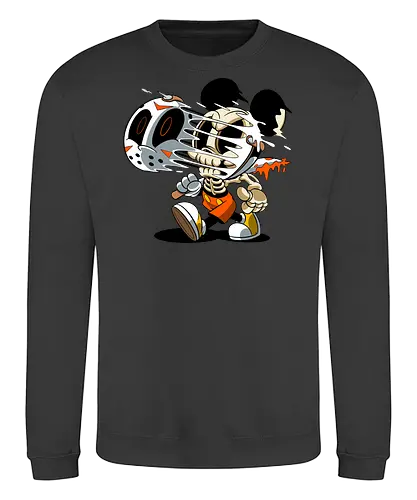 Skelett-Maus Slasher - Halloween Horror Cartoon Kunst - Mickey freaky art, estampa geek horror, Disney scary art, camiseta geek Halloween, Cartoon Horror Slasher, Halloween Terror Druck, freaky Maus Horror, Underground Slasher Kunst, Skelett Cartoon Halloween, Geek Terror Druck, klassischer Horror Cartoon, Pop Art Slasher, Horror Halloween Charakter, Cartoon Dark Art, Skelett Maus Horror, Eishockeymaske Cartoon, Slasher Cartoon Kunst, blutiges Messer Cartoon, Halloween Geek Kunst, Mickey Mouse horror, Jason Voorhees Disney, Mickey Halloween skeleton, Disney horror art, Sexta-Feira 13, Mickey zumbi, arte geek terror, camiseta horror Disney, Mickey Mouse Jason mask, cartoon horror, slasher art, cultura pop terror, Mickey Mouse esqueleto, Disney Halloween, Jason Voorhees mask, horror cartoon Disney - Sweatshirt