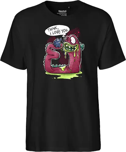 Thinking about Love. - Monster, Monsta, Wurm, Love, worm, Liebe - Fairtrade T-Shirt