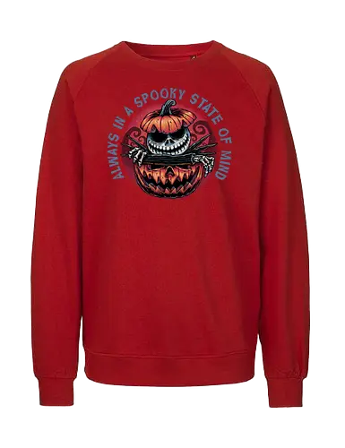 Spooky state of mind - Movie, animated, animation, horror, Halloween, pumpkin, skeleton, character, fantasy - Fairtrade Sweatshirt