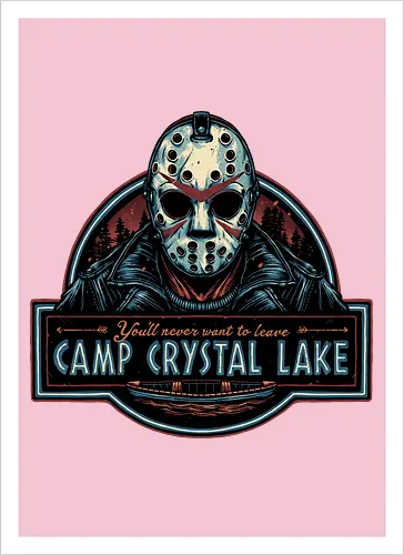 Never leave the camp - Horror, Halloween, movie, horror movie, villain, classic movie - Kunstdruck