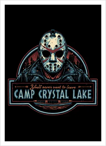 Never leave the camp - Horror, Halloween, movie, horror movie, villain, classic movie - Kunstdruck
