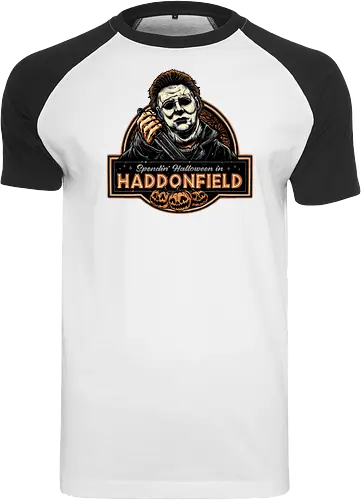 Halloween in Haddonfield - Horror, Halloween, movie, horror movie, villain, classic movie - Raglan T-Shirt