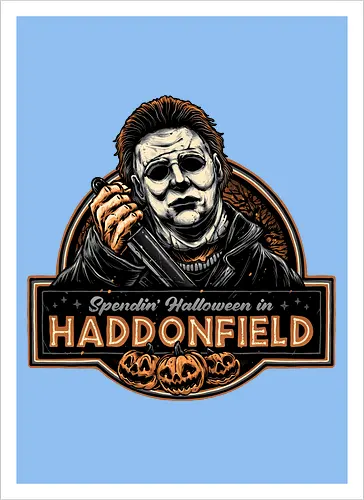 Halloween in Haddonfield - Horror, Halloween, movie, horror movie, villain, classic movie - Kunstdruck