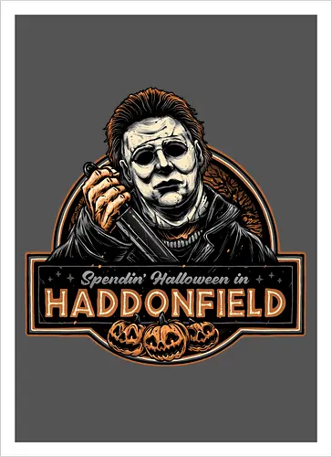 Halloween in Haddonfield - Horror, Halloween, movie, horror movie, villain, classic movie - Kunstdruck