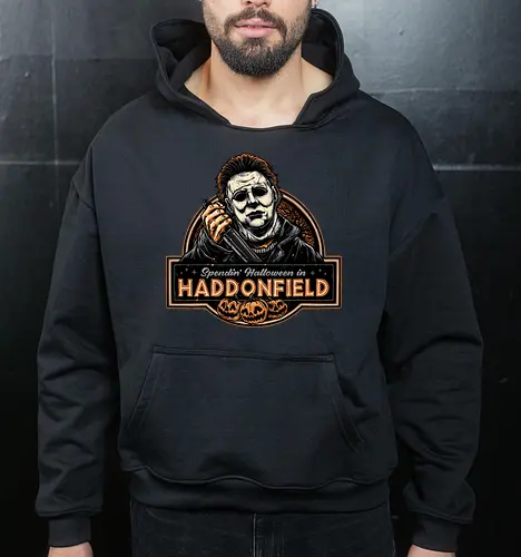 Halloween in Haddonfield - Horror, Halloween, movie, horror movie, villain, classic movie - Cropped Hoodie
